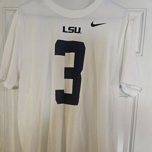 Nike White and Blue LSU Men's Jersey